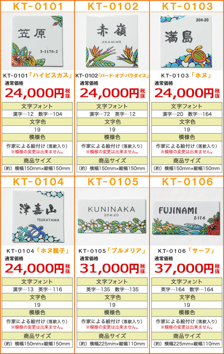 九谷焼表札デザイン