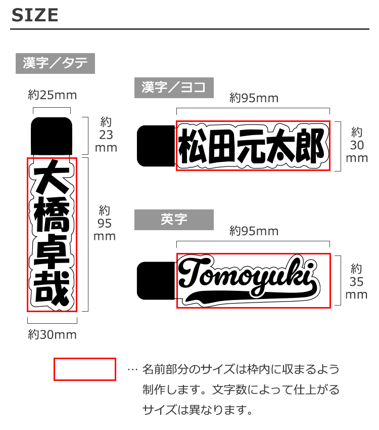 サイズについて