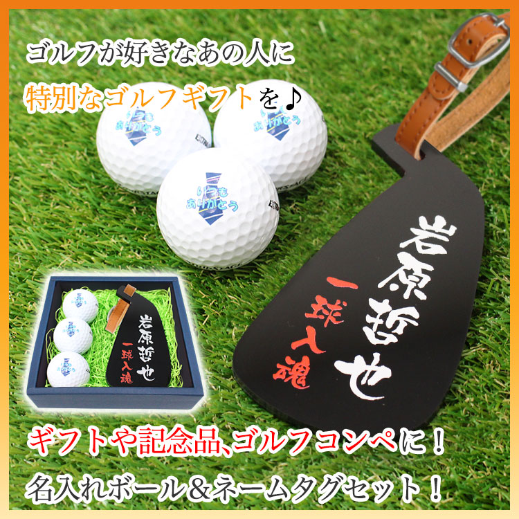 ゴルフ ネームプレート 名入れ ネームタグ アイアン＆ ゴルフボール 3