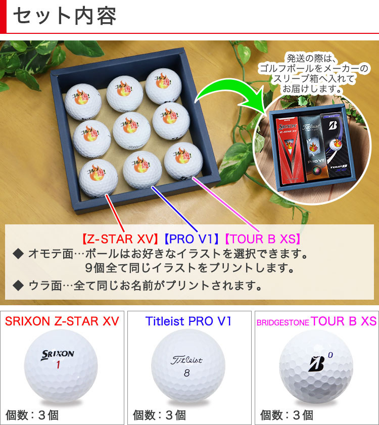 Pro V1 ≪即日発送≫ ゴルフボール 名入れ 【プロ仕様3種類】 打ち比べ