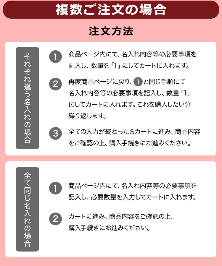 複数個購入について