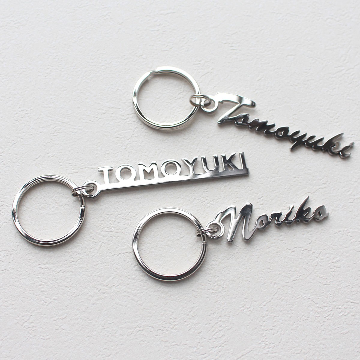 ステンレスネームキーホルダー