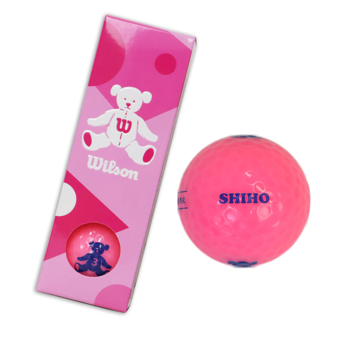 WILSON BEAR 名入れ ゴルフボール BEAR4 【3球】 1スリーブ ホワイト