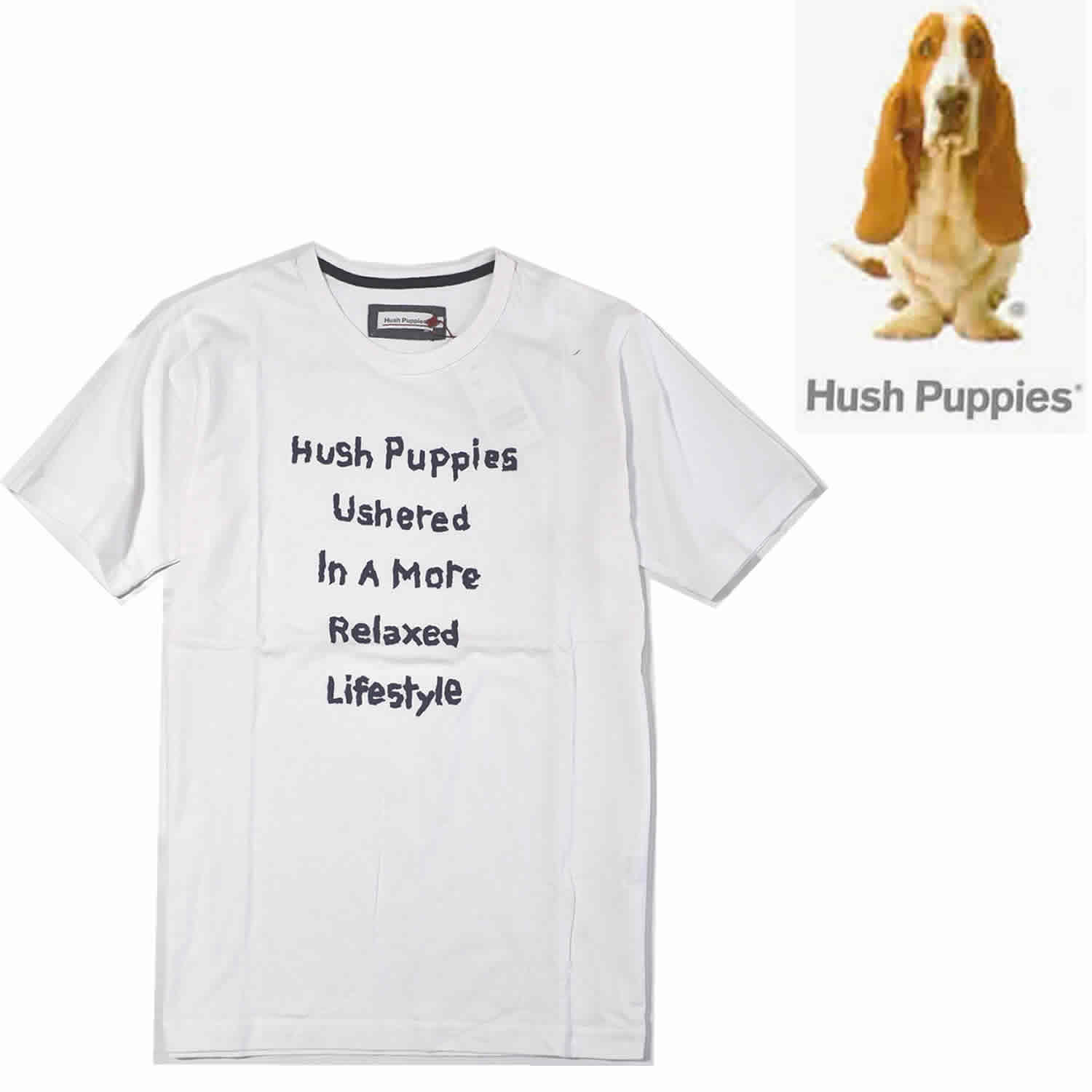 ハッシュパピー（Hush Puppies） Tシャツ ローマ字プリント 天竺T 