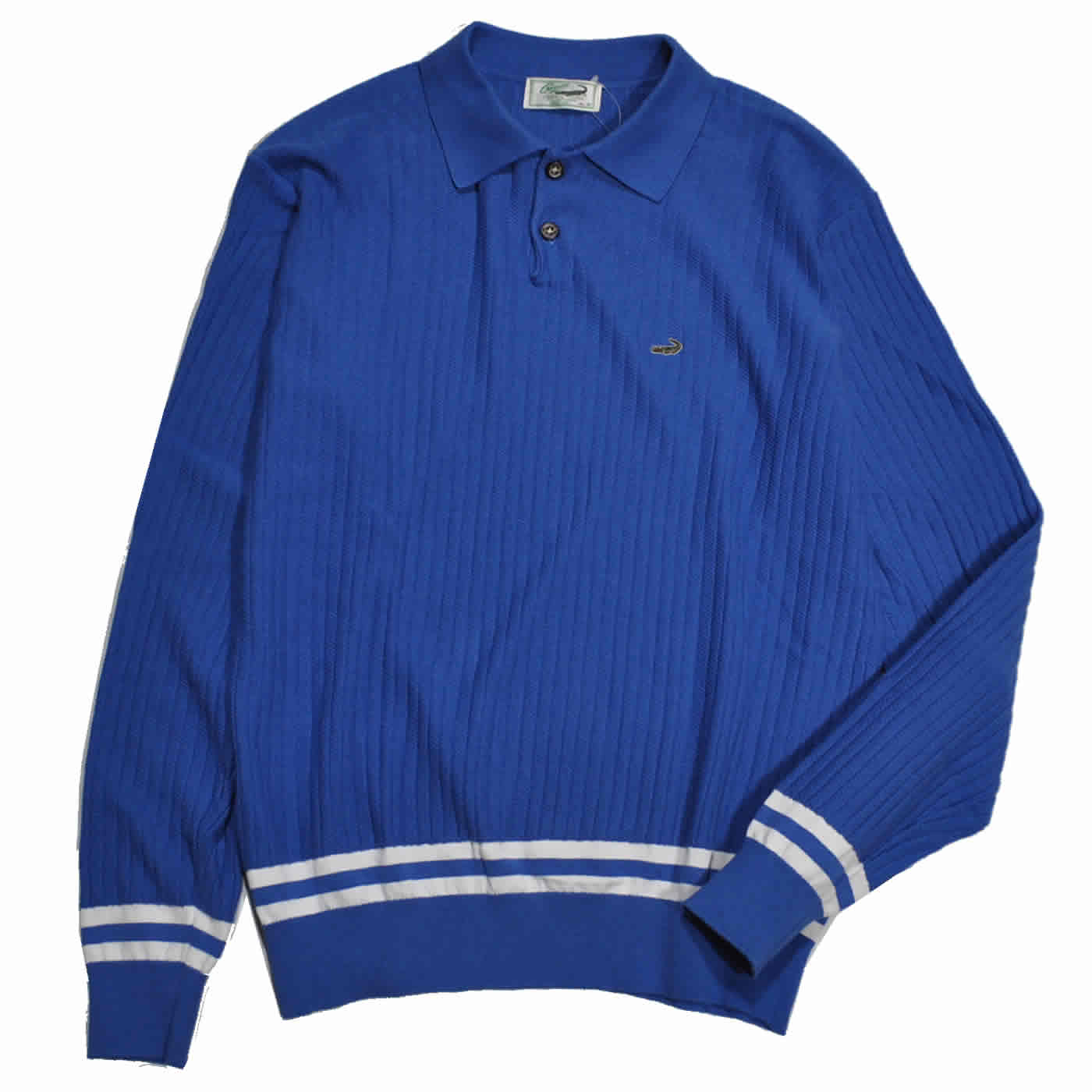 Crocodile（クロコダイル） ポロシャツ 長袖 cotton綿 鹿の子 裾 