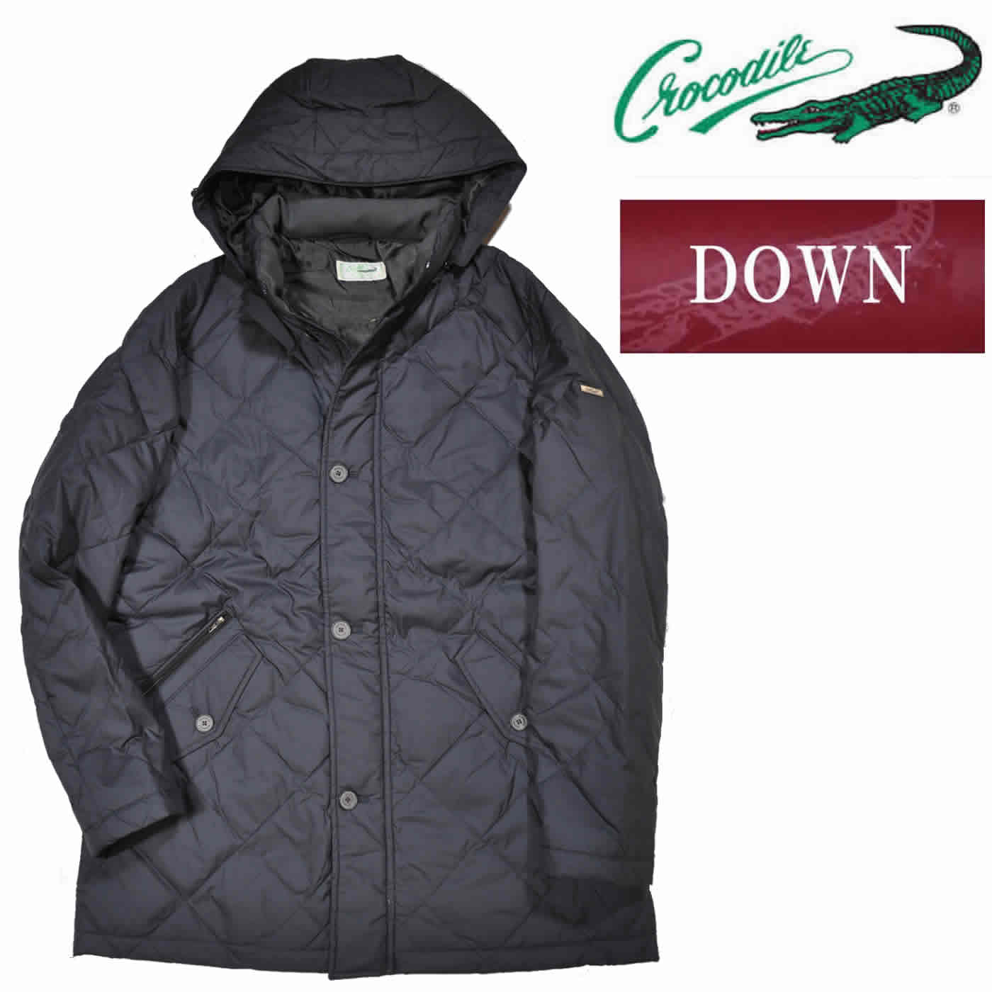 Crocodile（クロコダイル） ダウンジャケット 長袖 軽量ダイヤキルト