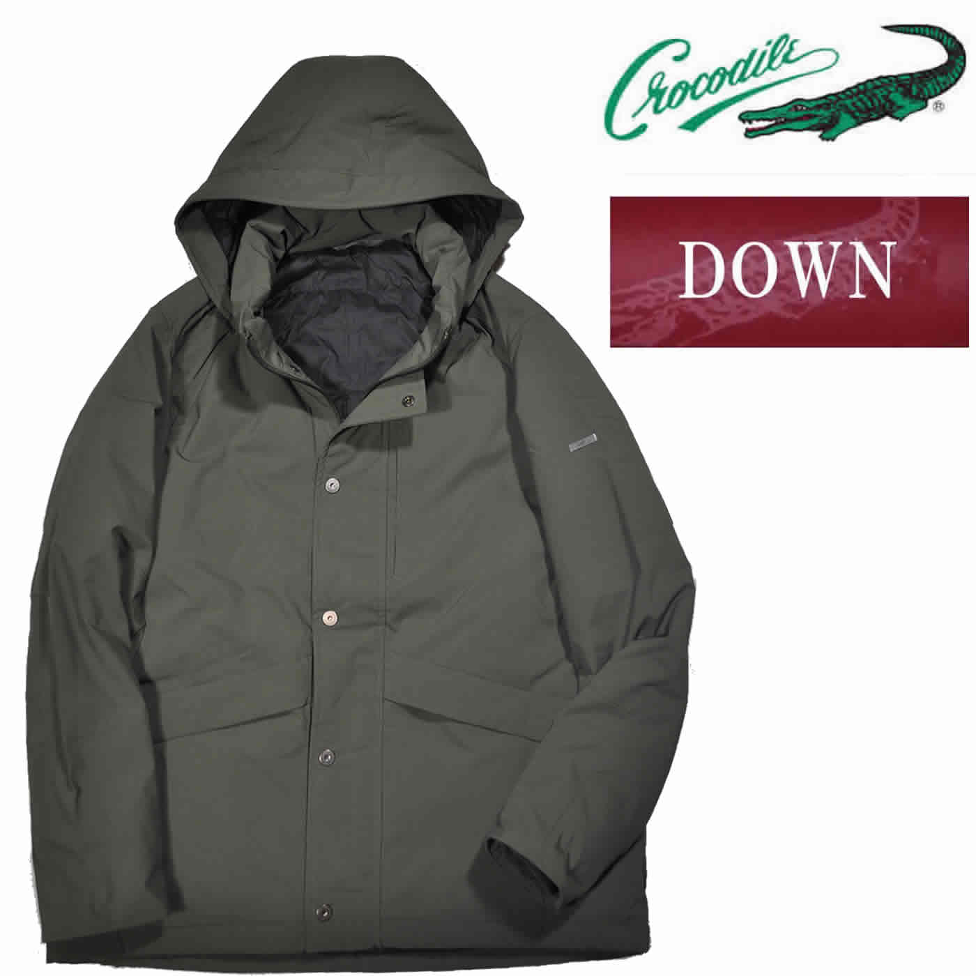 Crocodile（クロコダイル） ダウンジャケット 長袖フード付きソフト