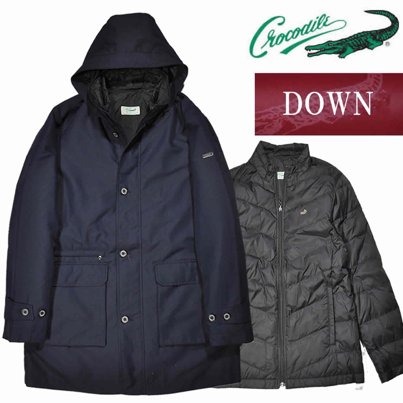 のん様ご予約品　　　未使用☆CROCODILE クロコダイル チドリダウンコート 中古・古着通販】CROCODILE (クロコダイル) ダウンコート グレー