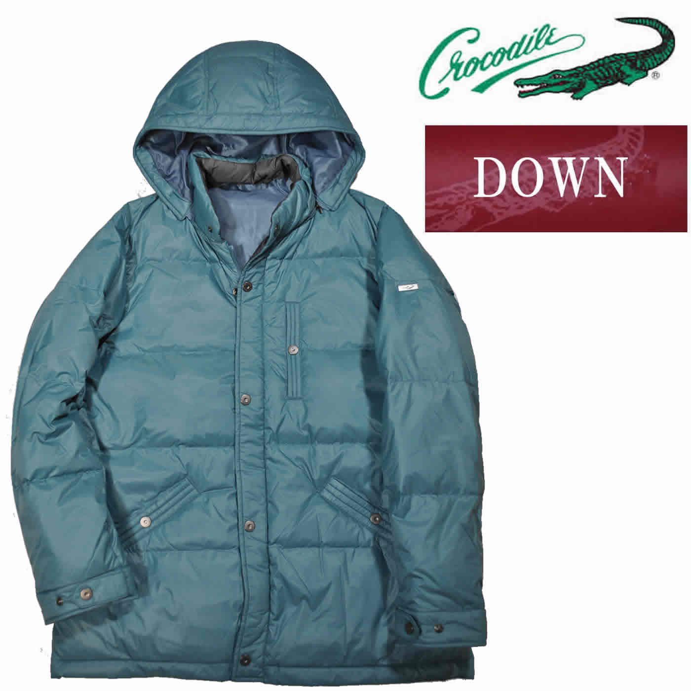 Crocodile（クロコダイル） ダウンコート フード付き 軽量ソフト