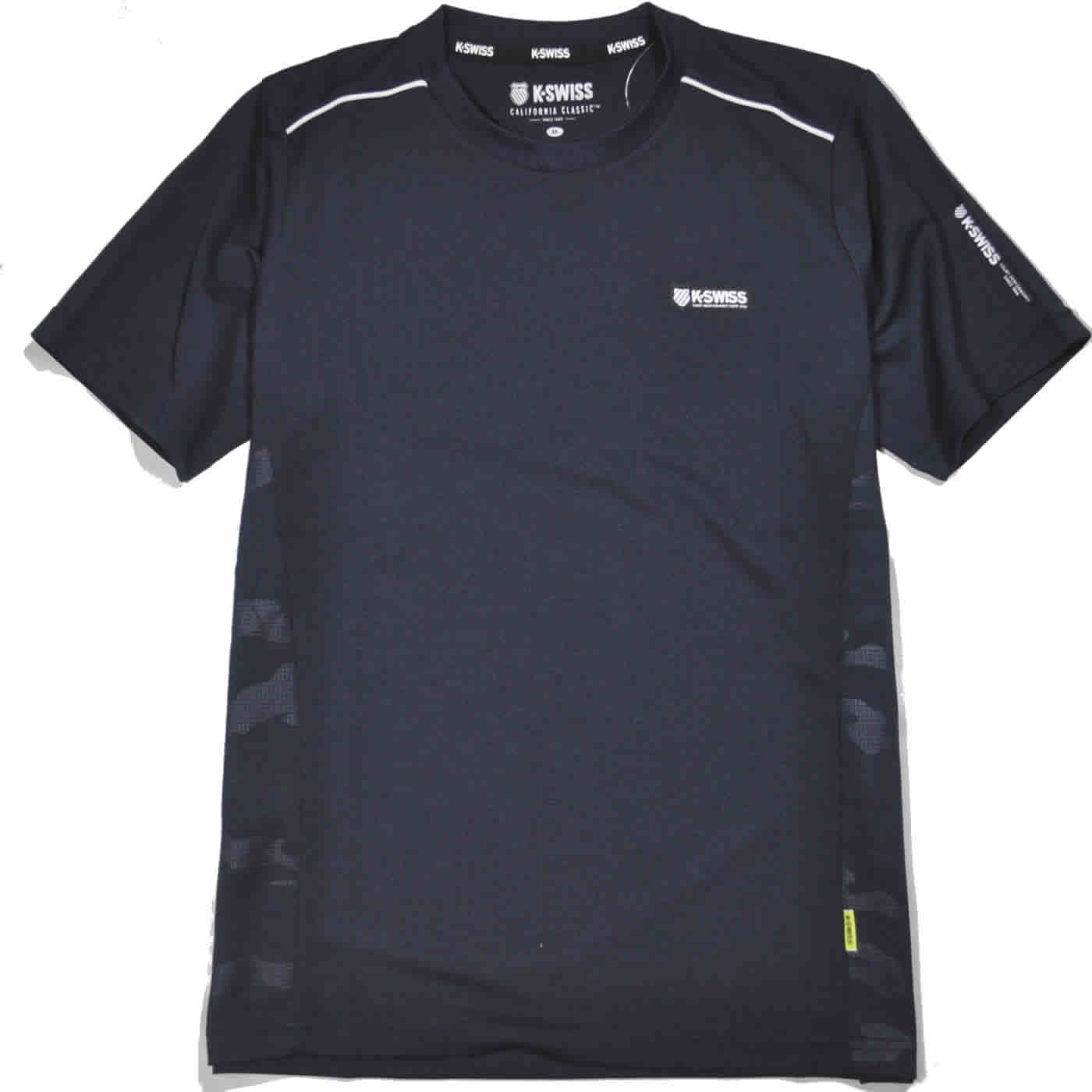 K-SWISS（ケースイス） Tシャツ 半袖 吸汗速乾 消臭効果 脇切り替え
