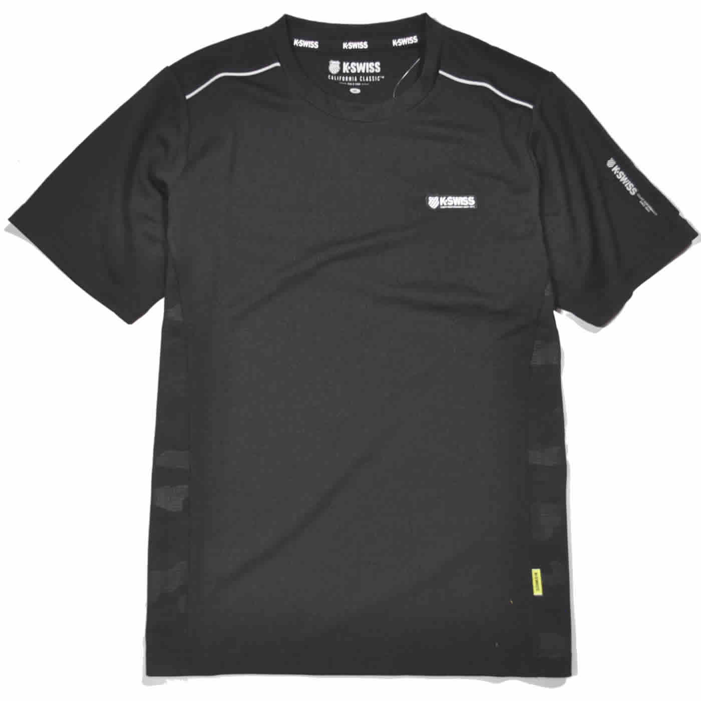 K-SWISS（ケースイス） Tシャツ 半袖 吸汗速乾 消臭効果 脇切り替え