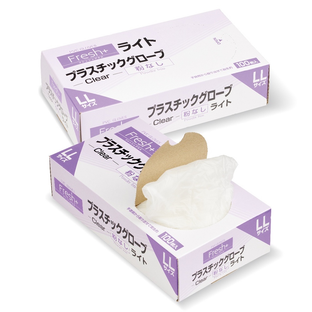 大黒工業 フレッシュプラス プラスチックグローブ ライト LLサイズ 粉