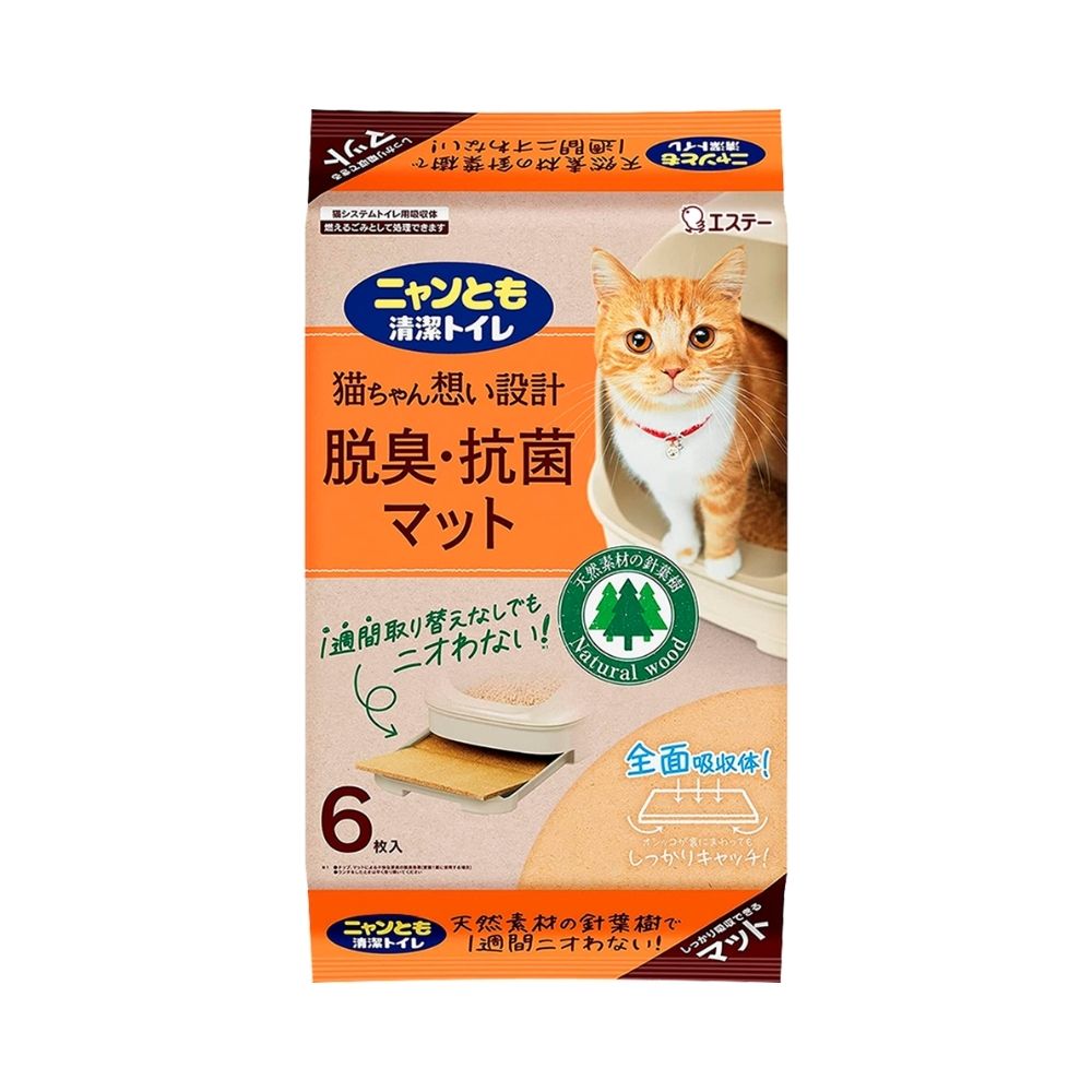 エステー ペット向けトイレ用品 ニャンとも清潔トイレ 脱臭・抗菌マット 6枚×10個(60枚)【取り寄せ商品・即納不可・代引き不可・返品不可】