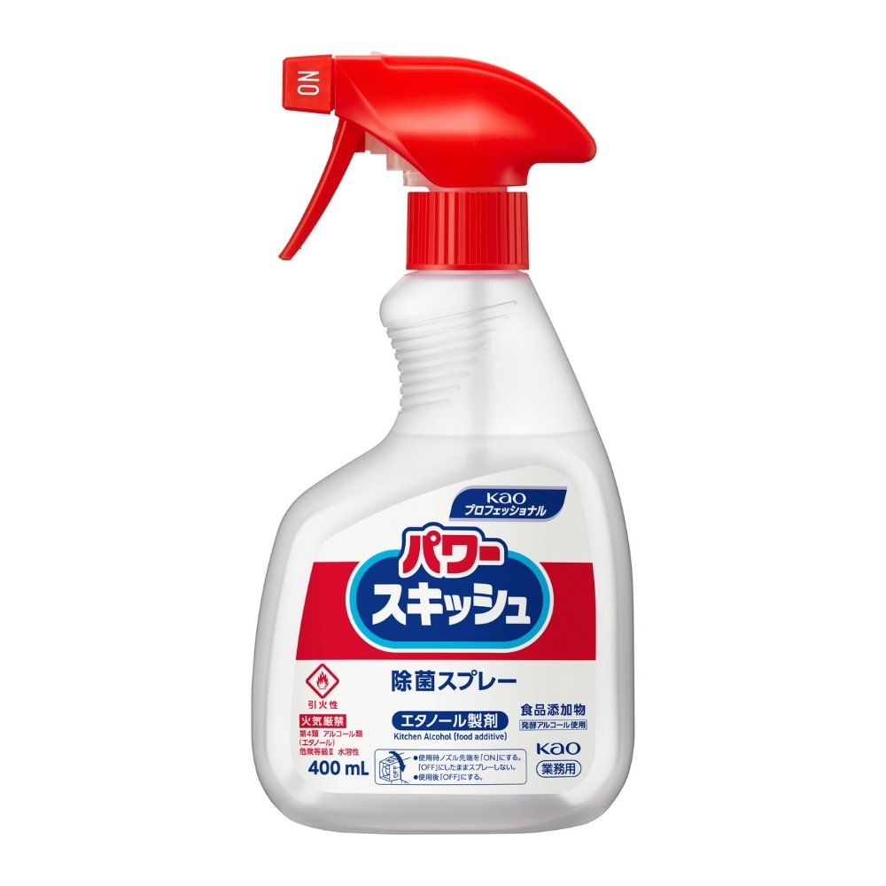 花王 アルコール製剤　パワースキッシュ　スプレー付き　400mL×12本入【取り寄せ商品・即納不可・代引き不可・返品不可】