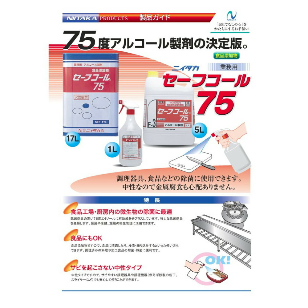 ニイタカ セーフコール75 スプレーガンなし 1L×12本入【取り寄せ商品・即納不可・代引き不可・返品不可】_1