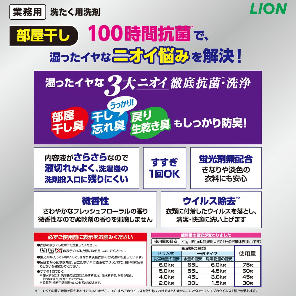トップ（LION） ライオン 業務用 トップクリアリキッド抗菌 4kg×4本