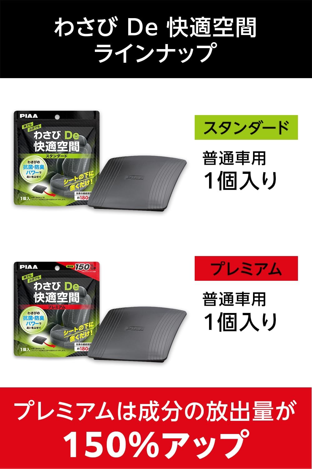 PIAA 抗菌 防臭 わさびDe快適空間 1個入 スタンダード KK-WS3