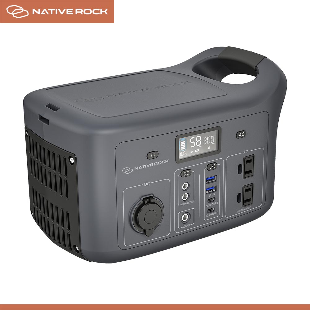 NativeRock ポータブル電源 NRP03 300W キャンプ LED ライト付き 車