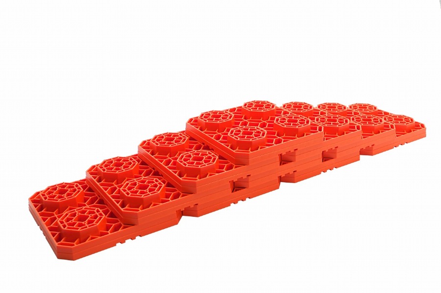 RiBLE RV レベリングパッド Lサイズ  10枚入り　ベルクロ製キャリーストラップ付属　ブラック　オレンジ　レッド　|　砂 泥 雪 脱出　スタックリカバリーラダー |  | 05