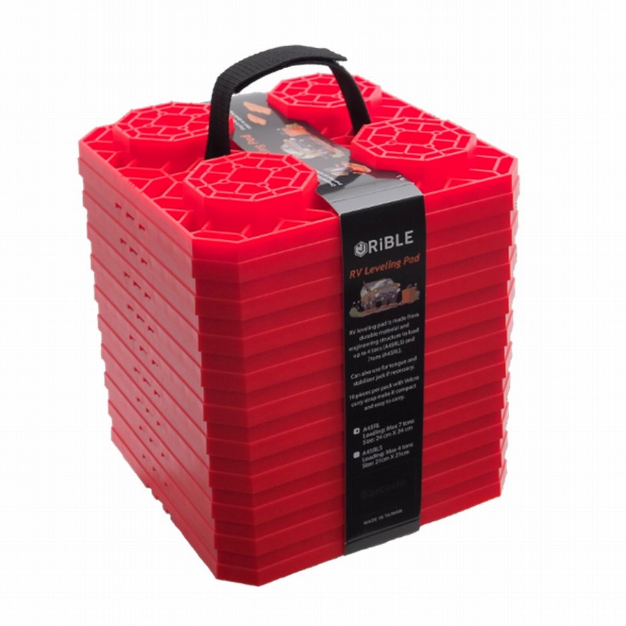 RiBLE RV レベリングパッド Lサイズ  10枚入り　ベルクロ製キャリーストラップ付属　ブラック　オレンジ　レッド　|　砂 泥 雪 脱出　スタックリカバリーラダー |  | 03