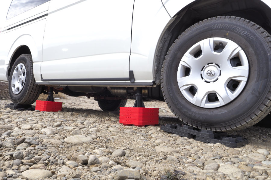 RiBLE RV レベリングパッド Lサイズ  10枚入り　ベルクロ製キャリーストラップ付属　ブラック　オレンジ　レッド　|　砂 泥 雪 脱出　スタックリカバリーラダー |  | 13