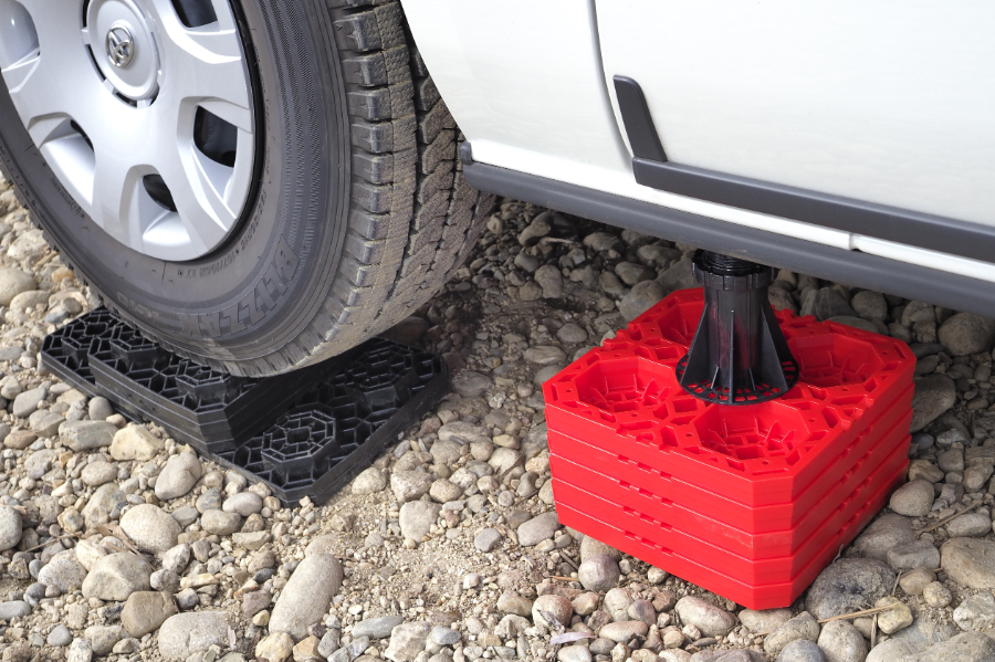 RiBLE RV レベリングパッド Lサイズ  10枚入り　ベルクロ製キャリーストラップ付属　ブラック　オレンジ　レッド　|　砂 泥 雪 脱出　スタックリカバリーラダー |  | 14