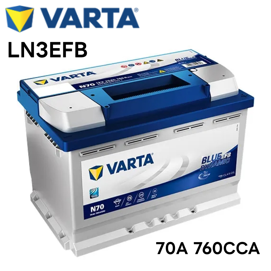 VARTA LN3 EFB バッテリー ブルーダイナミック N70|バルタ 70A