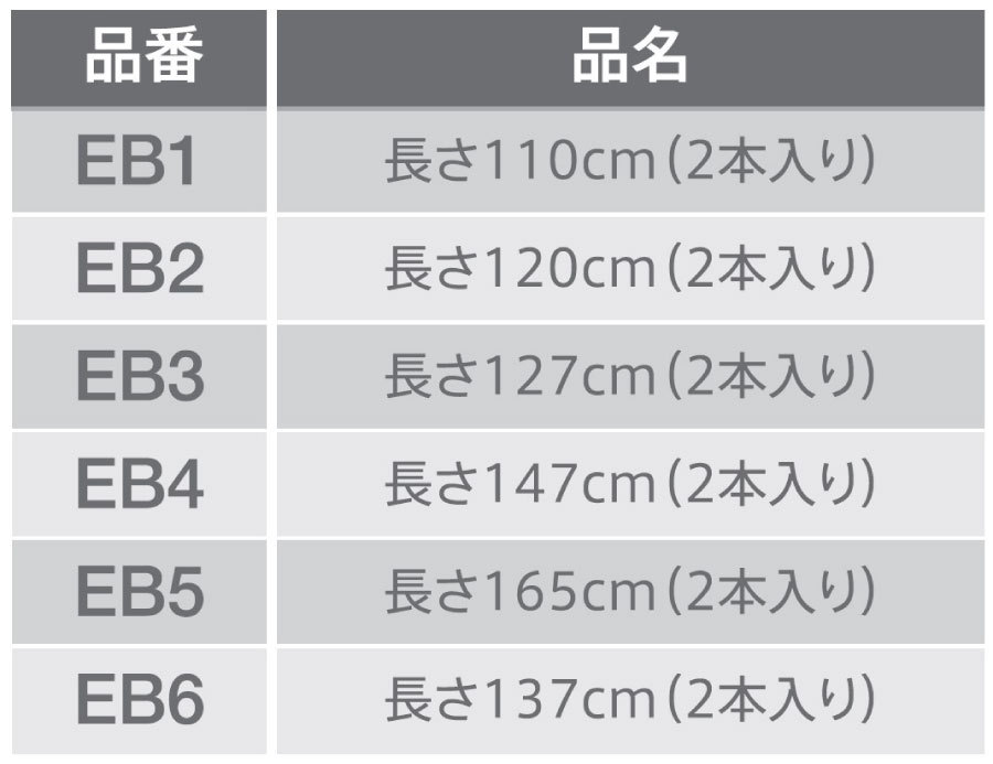 Terzo テルッツォ  by PIAA  ベースキャリア バー 2本入 スクエアバータイプ ブラック 120cm エンドキャップ付 EB2 ピア