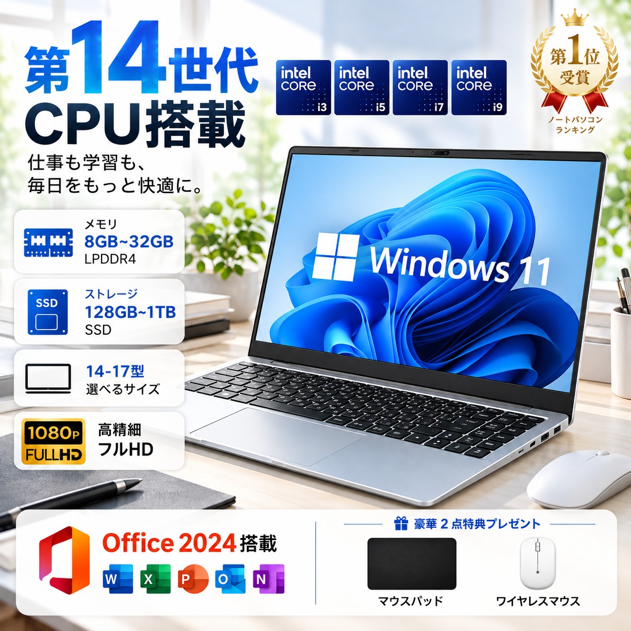 インテル（intel） ノートパソコン 新品 Office搭載 第14世代CPU