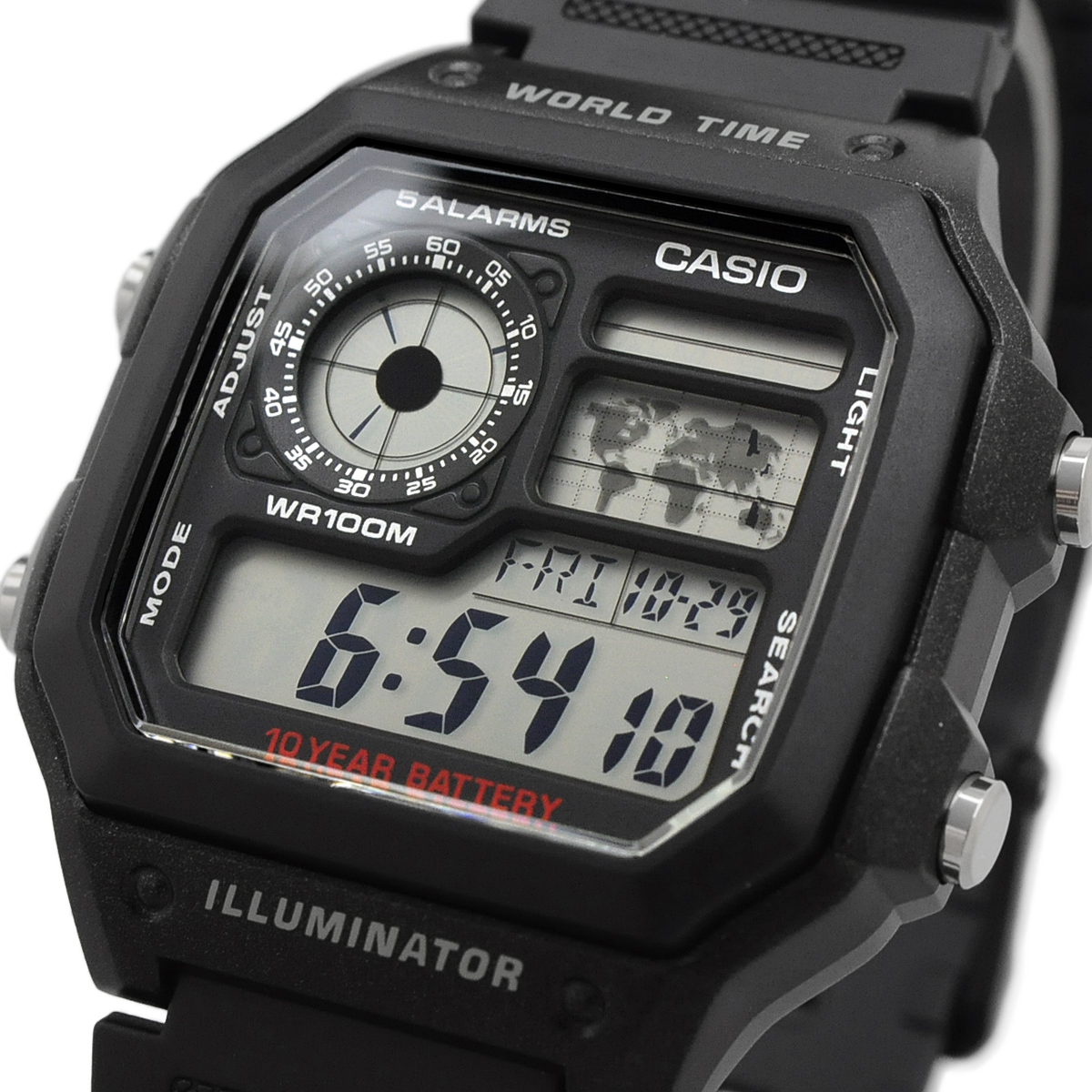 【父の日 ギフト】CASIO カシオ 腕時計 メンズ チープカシオ チプカシ 海外モデル ワールドタイム デジタル AE-1200WH-1AV｜north-star