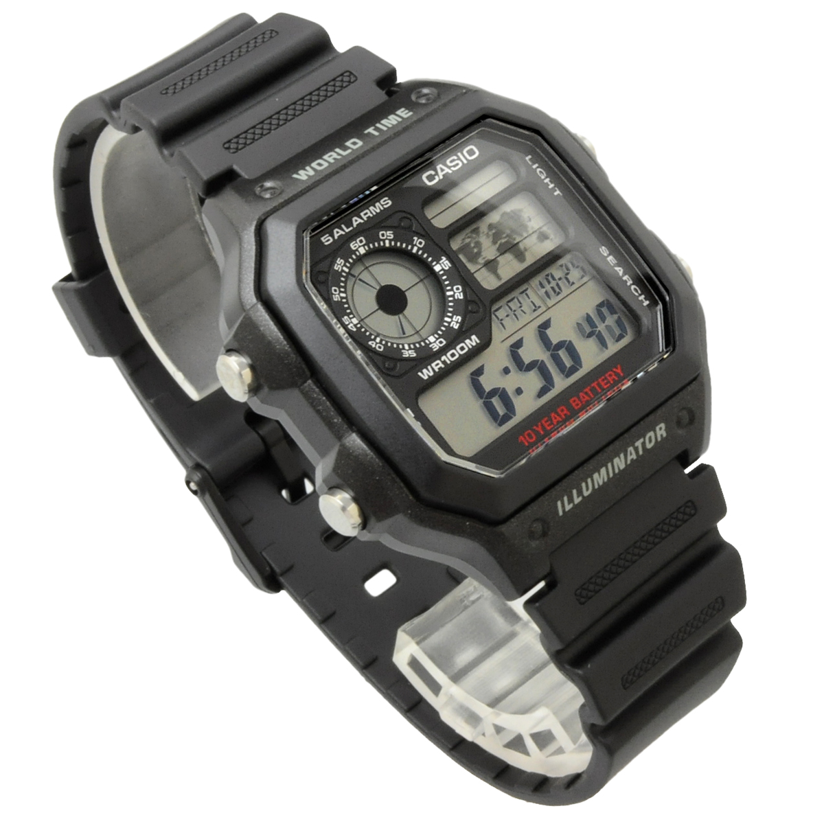 【父の日 ギフト】CASIO カシオ 腕時計 メンズ チープカシオ チプカシ 海外モデル ワールドタイム デジタル AE-1200WH-1AV｜north-star｜04