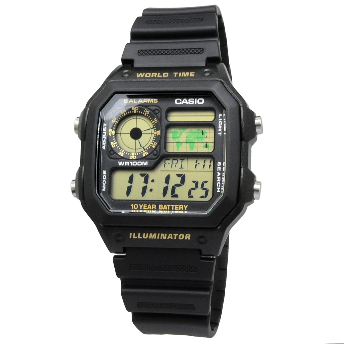 CASIO カシオ 腕時計 メンズ チープカシオ チプカシ 海外モデル ワールドタイム デジタル  AE-1200WH-1BV｜north-star｜02