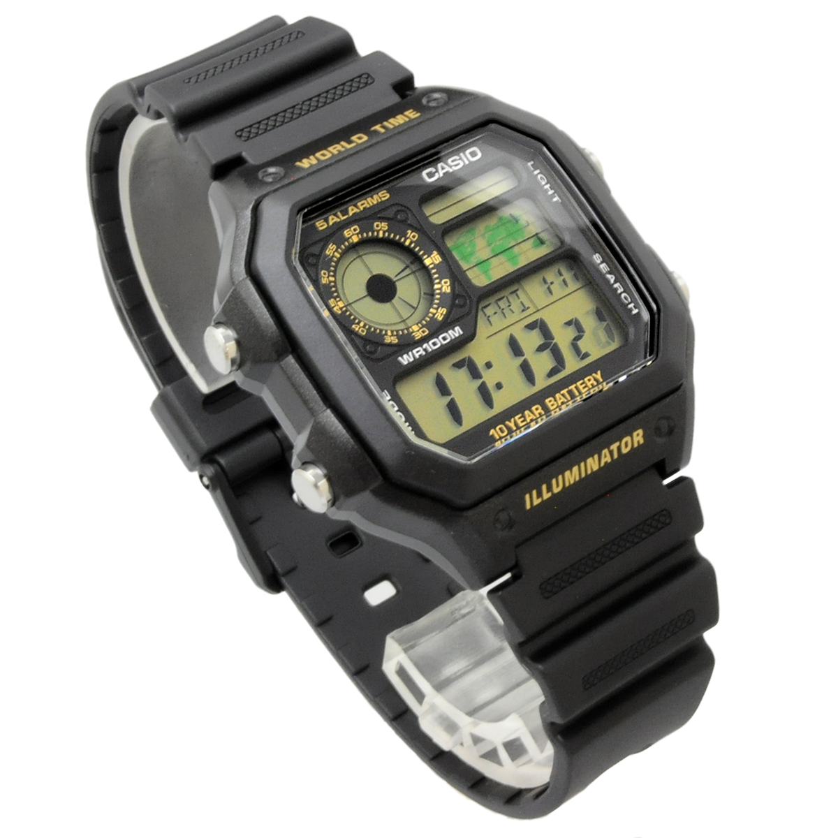 CASIO カシオ 腕時計 メンズ チープカシオ チプカシ 海外モデル ワールドタイム デジタル  AE-1200WH-1BV｜north-star｜04