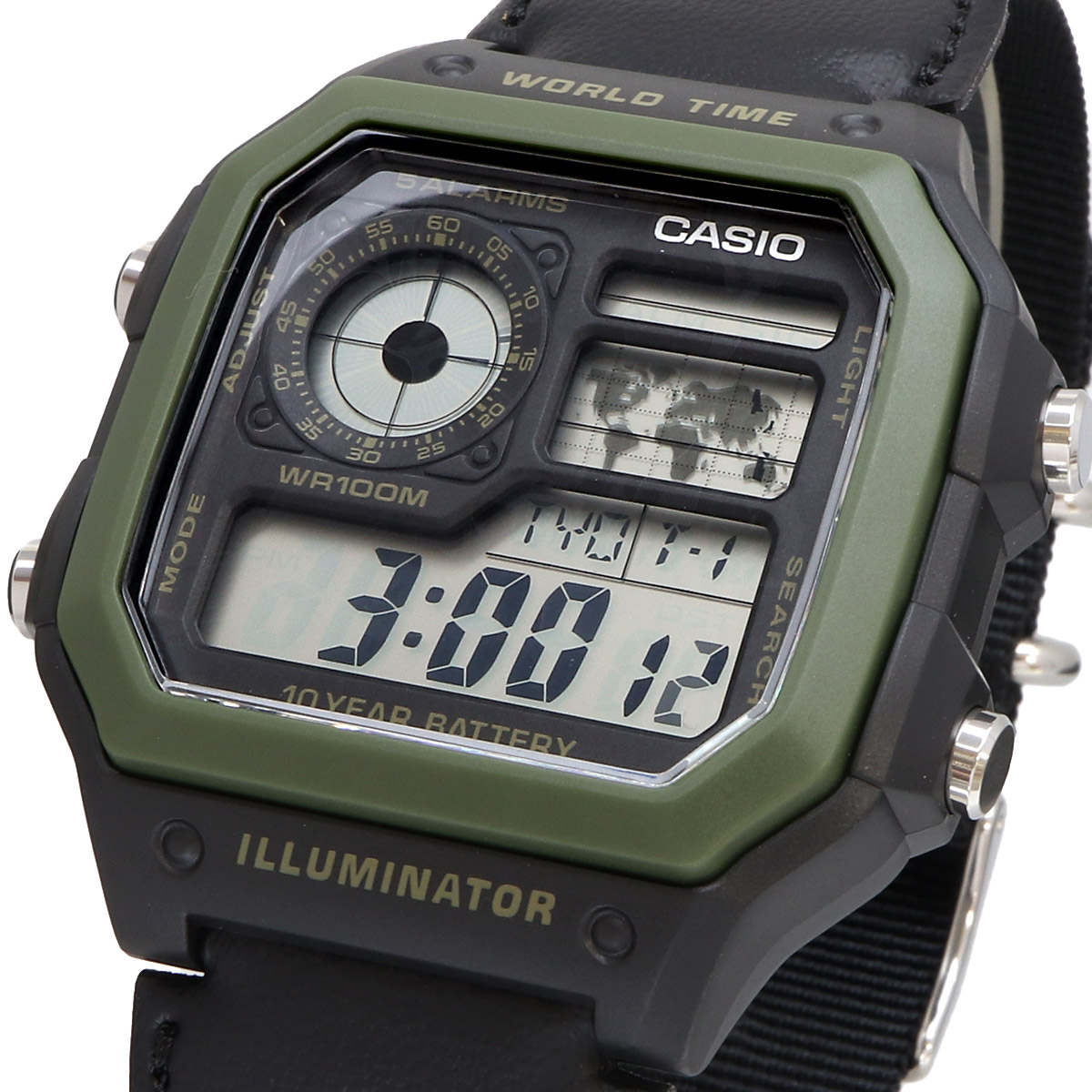 CASIO カシオ 腕時計 メンズ チープカシオ チプカシ 海外モデル ワールドタイム デジタル AE-1200WHB-1BV