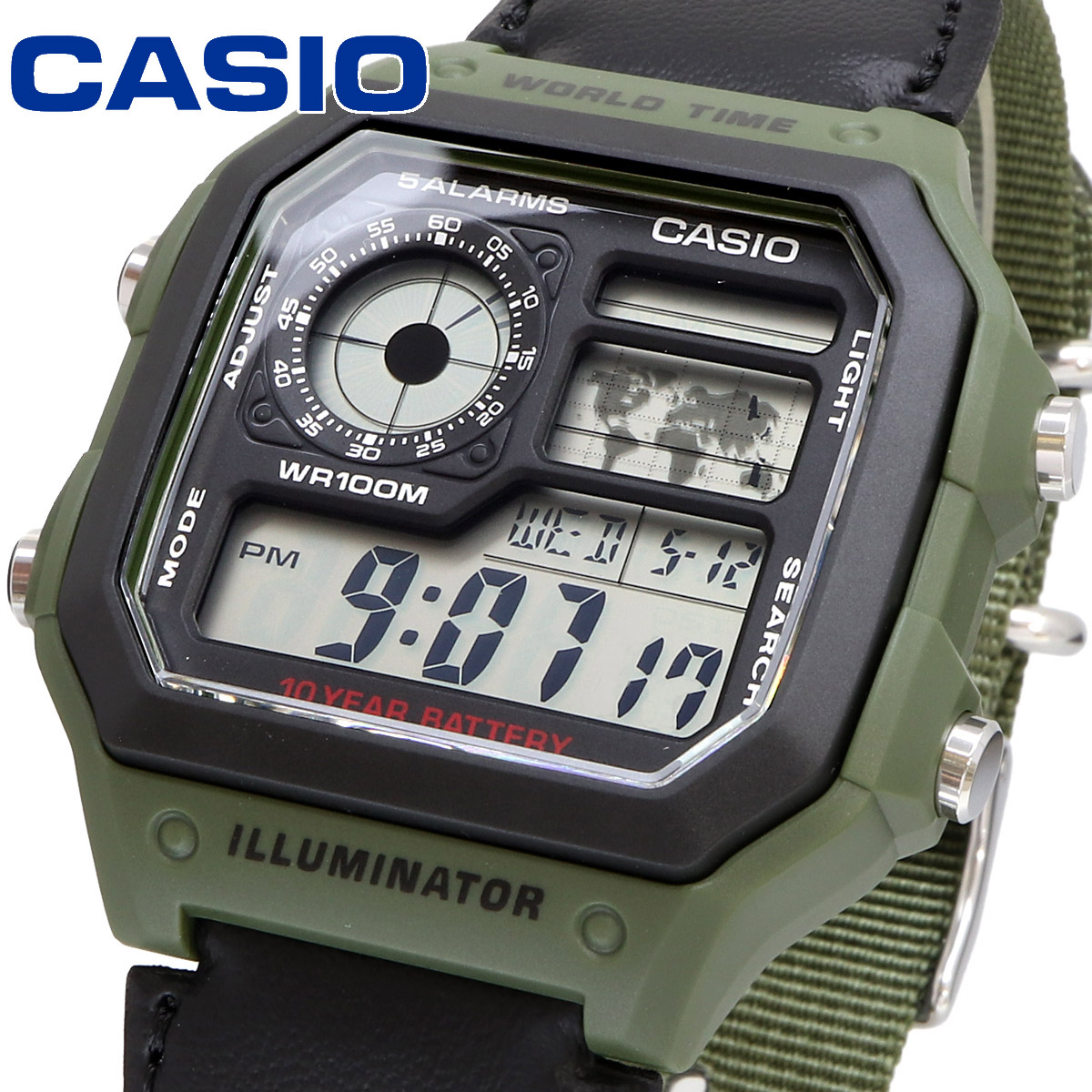 CASIO カシオ 腕時計 メンズ チープカシオ チプカシ 海外モデル ワールドタイム デジタル AE-1200WHB-3BV