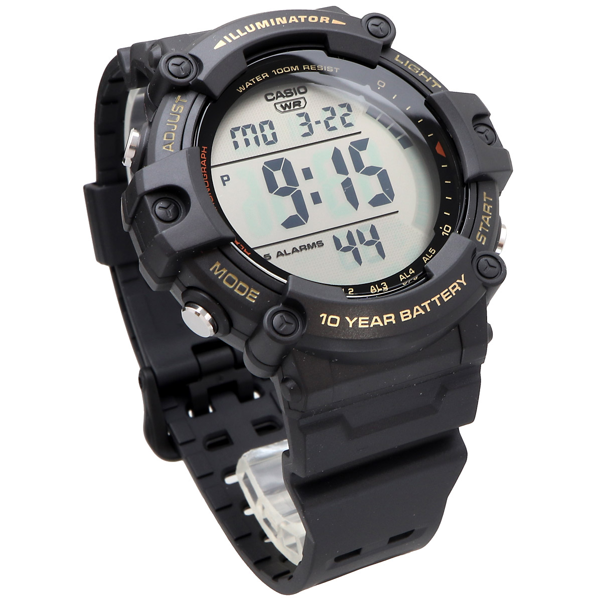 CASIO カシオ 腕時計 チープカシオ  海外モデル 大画面  ロングベルト(腕回り24センチまで対応) メンズ AE-1500WHX-1AV｜north-star｜04