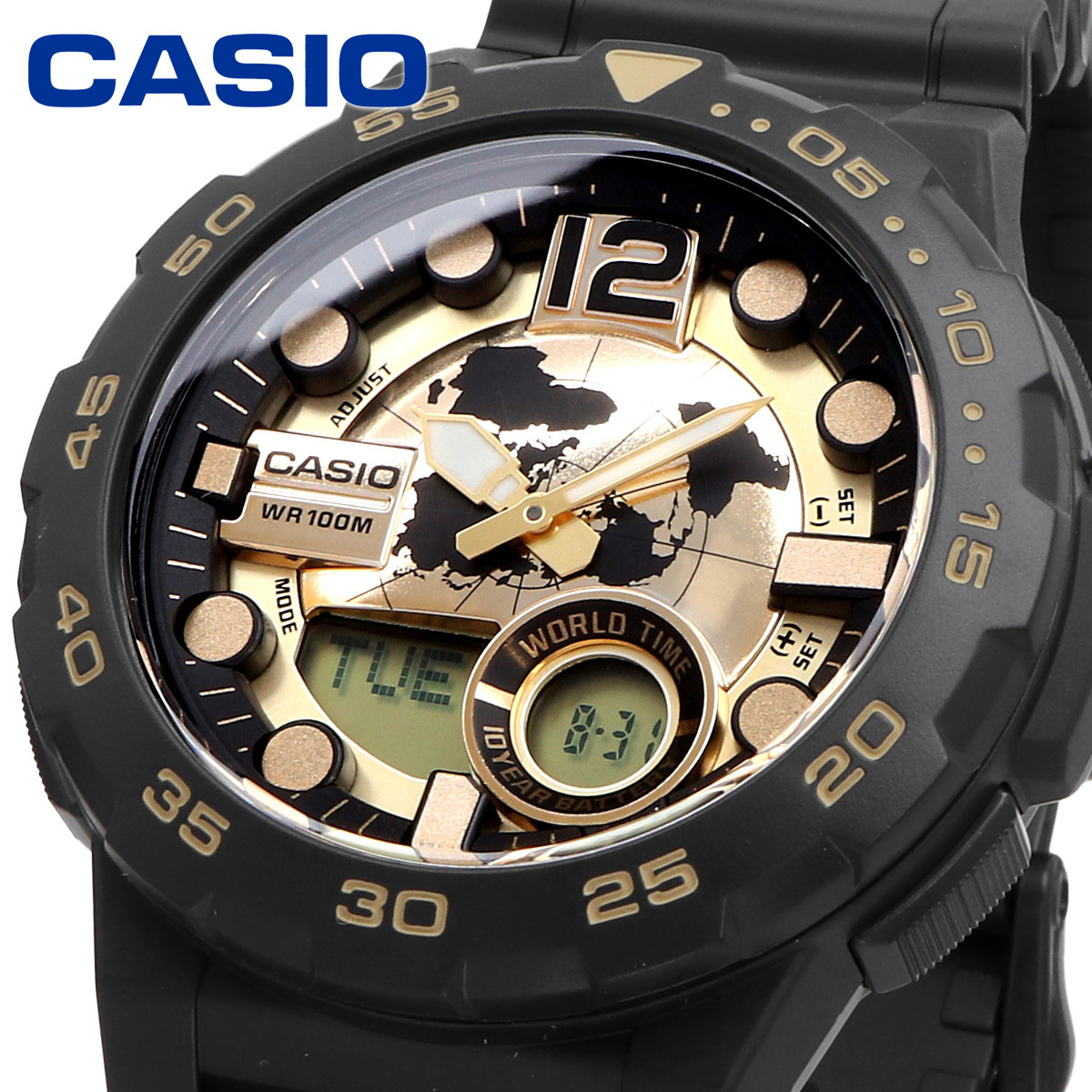 CASIO カシオ 腕時計 メンズ チープカシオ チプカシ 海外モデル アナログ デジタル  AEQ-100BW-9AV