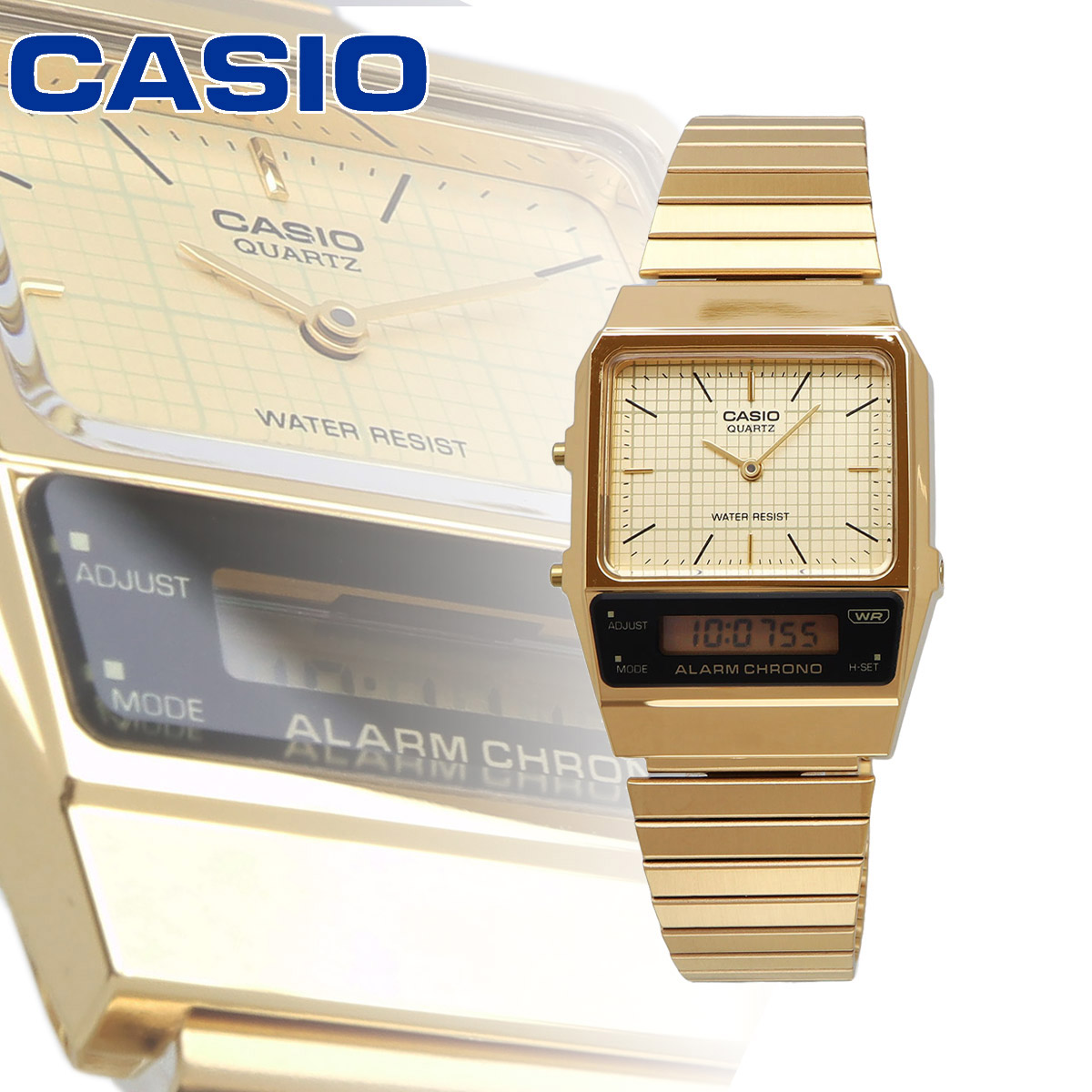 CASIO カシオ 腕時計 メンズ レディース チープカシオ チプカシ  海外モデル デジタル アナログ  AQ-800EG-9A｜north-star