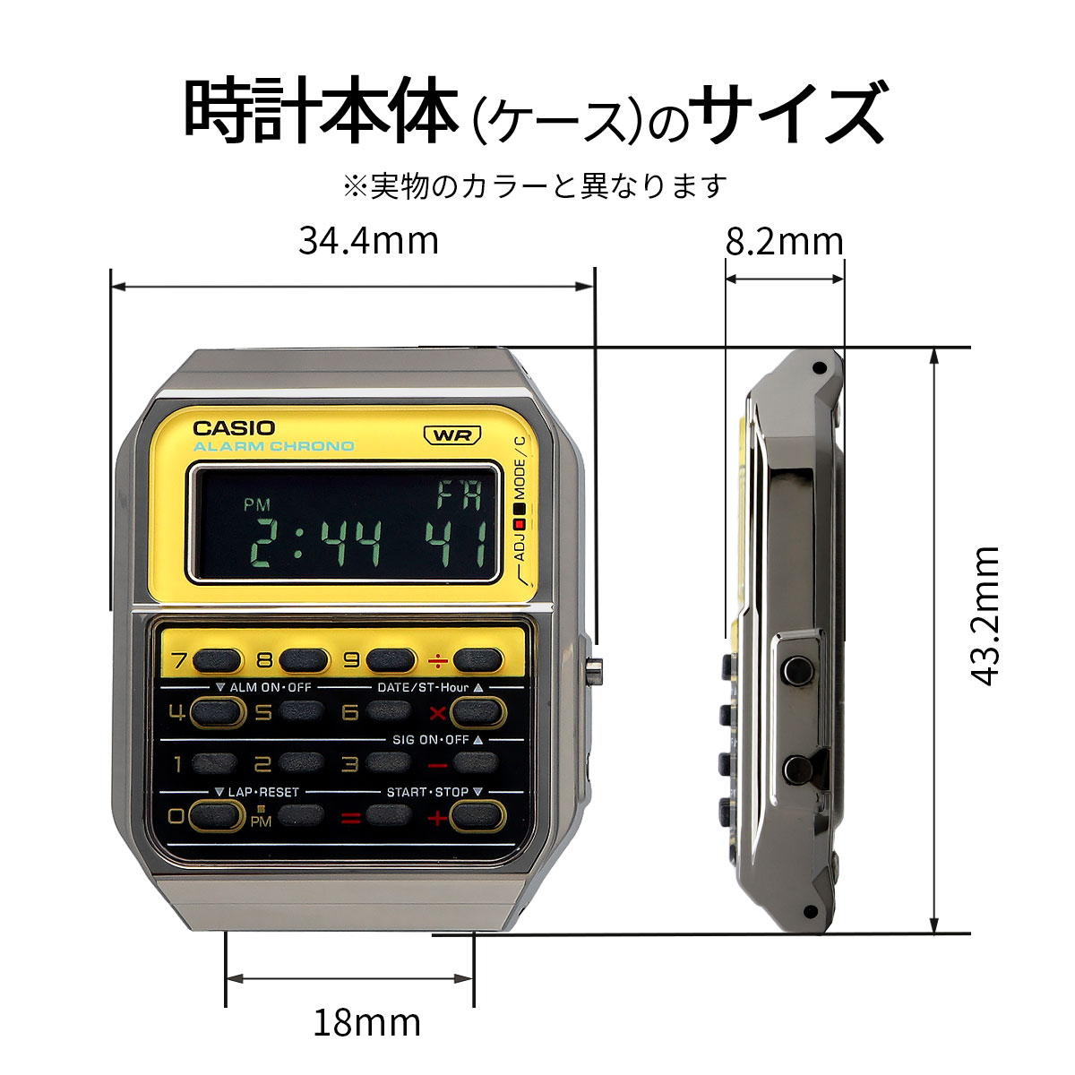 【父の日 ギフト】CASIO カシオ 腕時計 メンズ レディース  チープカシオ チプカシ 電卓 海外モデル    CA-500WE-7B｜north-star｜07