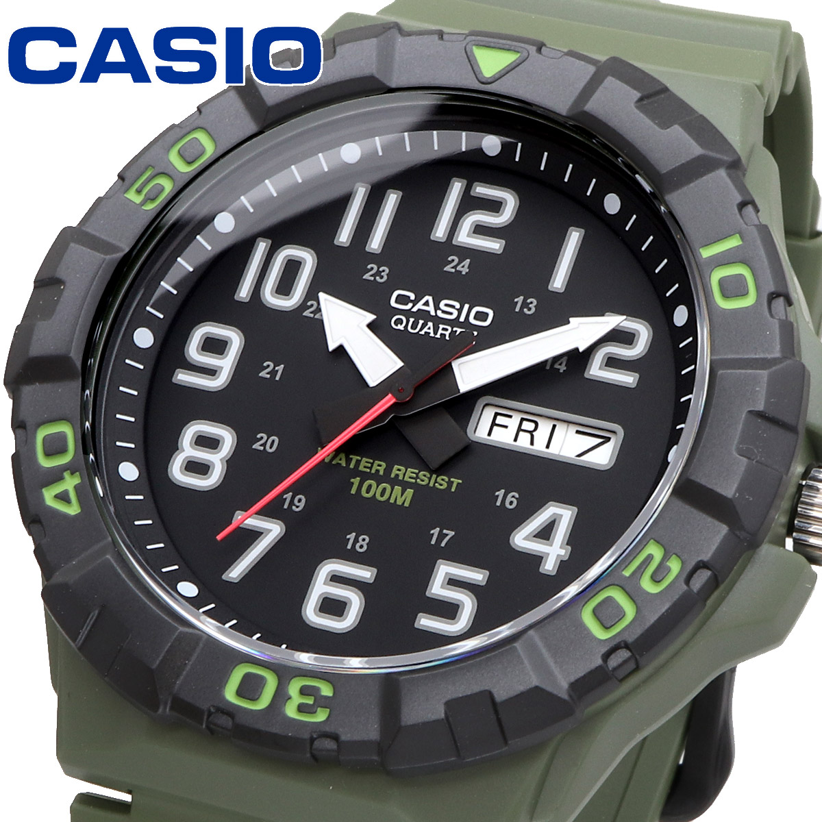 CASIO カシオ 腕時計 メンズ チープカシオ チプカシ 海外モデル ビッグフェイス ミリタリー  MRW-210H-3AV