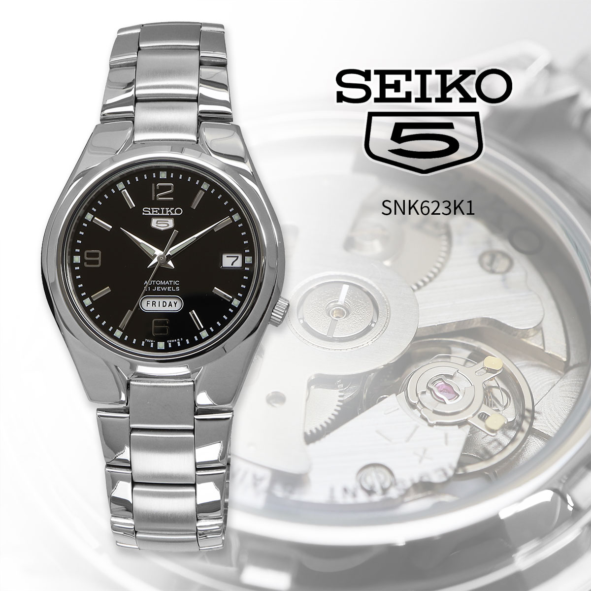 SEIKO セイコー 腕時計 メンズ 海外モデル セイコー5 自動巻き    SNK623K1