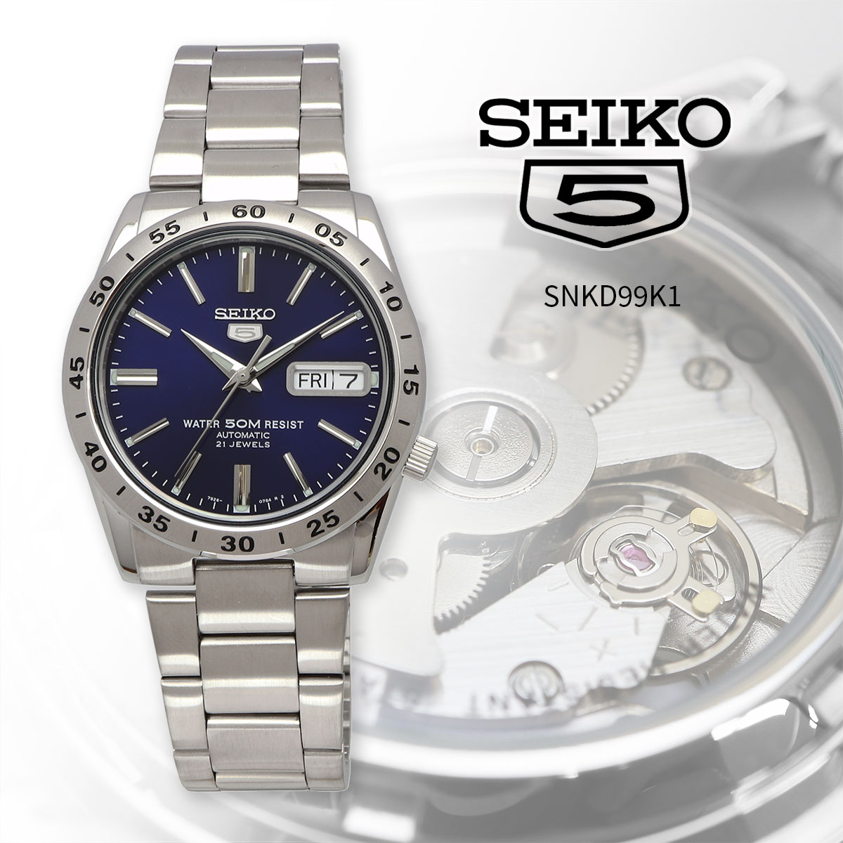 SEIKO セイコー 腕時計 メンズ 海外モデル セイコー5 自動巻き ビジネス カジュアル  SNKD99K1