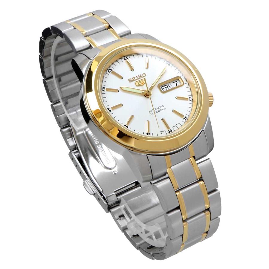 SEIKO セイコー 腕時計 メンズ 海外モデル セイコー5 自動巻き　シルバー　ゴールド ビジネス  SNKE54K1｜north-star｜05