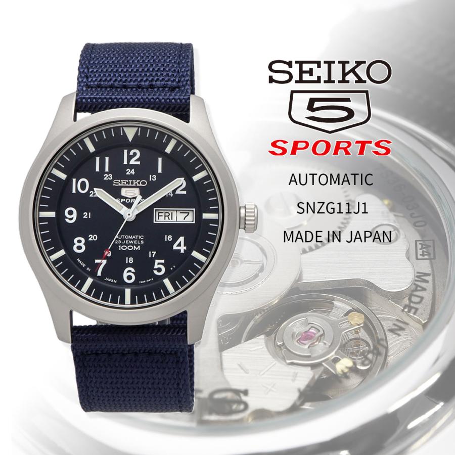 SEIKO セイコー 腕時計 メンズ 海外モデル MADE IN JAPAN セイコー5 自動巻き ビジネス カジュアル  SNZG11J1｜north-star