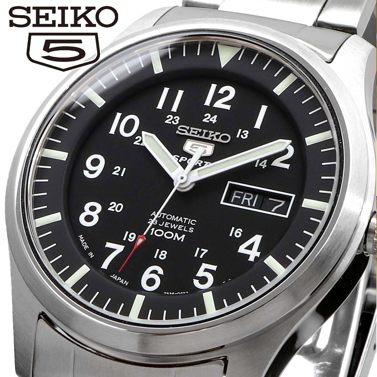 【父の日 ギフト】SEIKO セイコー 腕時計 メンズ 海外モデル MADE IN JAPAN ファイブ  5スポーツ 自動巻き  SNZG13J1