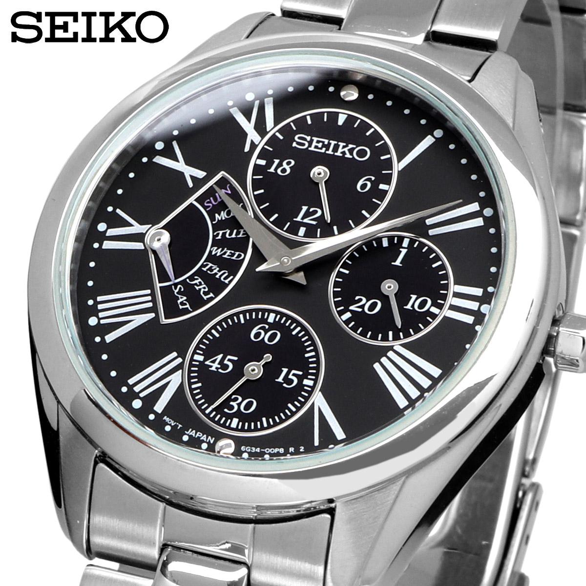 SEIKO セイコー 腕時計 レディース  海外モデル クォーツ レトログラード ビジネス カジュアル  SRL049P1