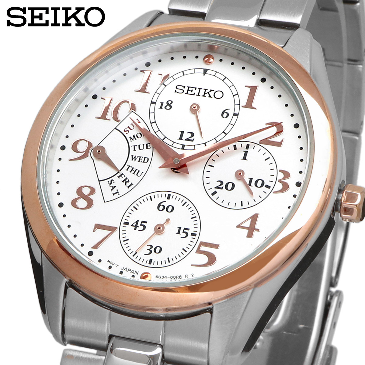 SEIKO セイコー 腕時計 レディース  海外モデル クォーツ レトログラード ビジネス カジュアル  SRL052P1