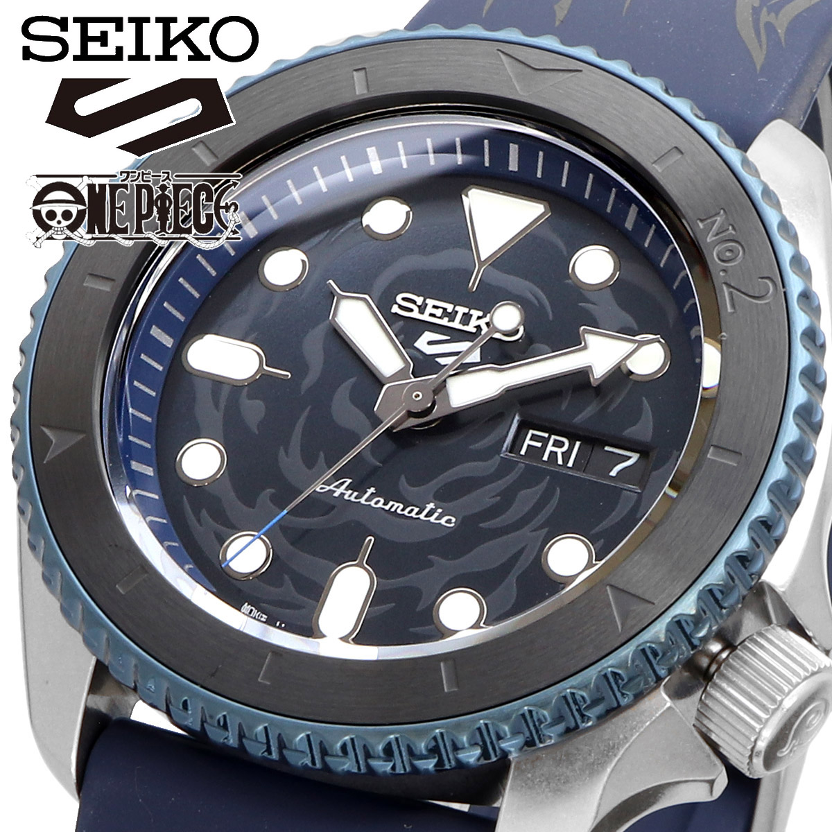 SEIKO セイコー 腕時計 メンズ 海外モデル セイコー ONE PIECE ワンピース コラボレーション SABO サボ 限定 ファイブ 5スポーツ 自動巻き SRPH71｜north-star