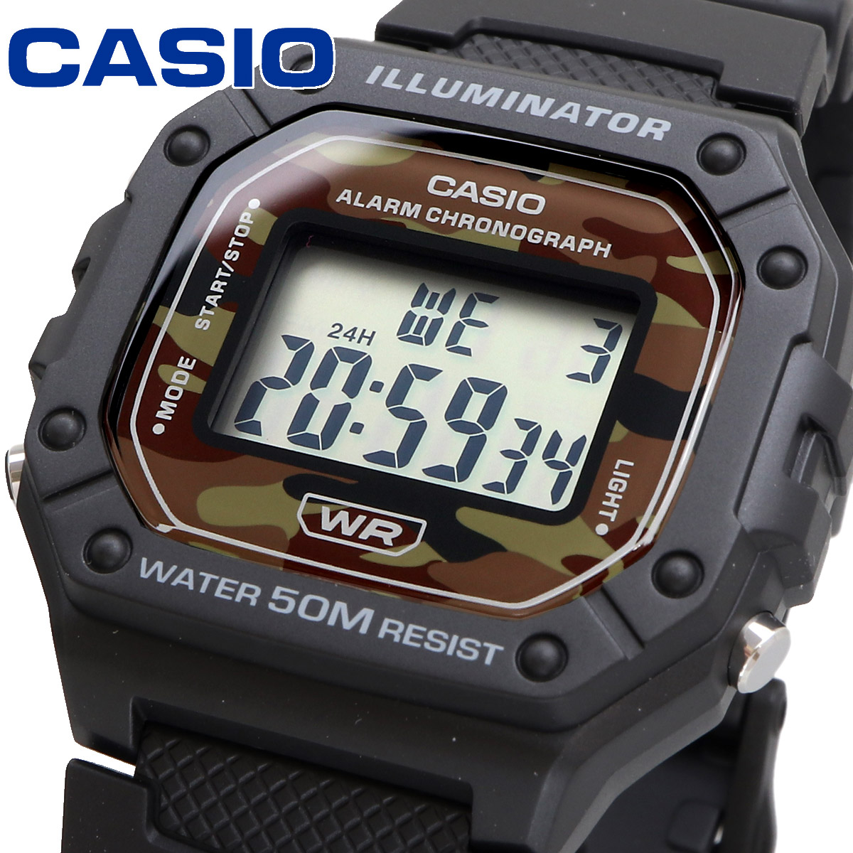 Yahoo! Yahoo!ショッピング(ヤフー ショッピング)CASIO カシオ 腕時計 メンズ チープカシオ チプカシ 海外モデル ミリタリー カモフラ  W-218H-5BV