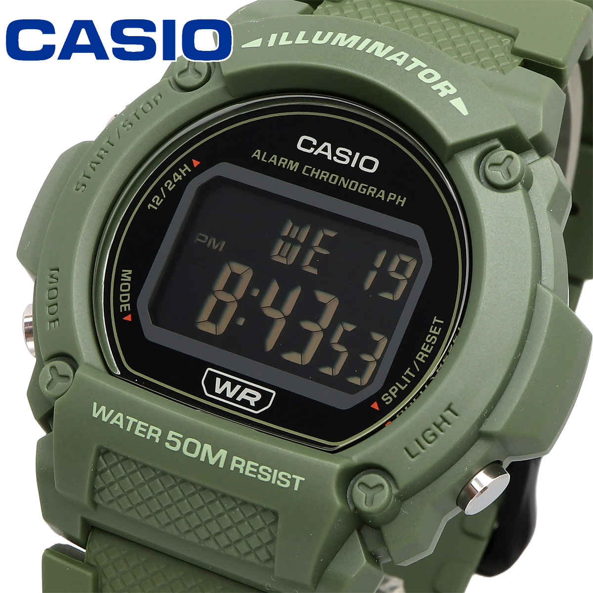 【父の日 ギフト】CASIO カシオ 腕時計 メンズ チープカシオ チプカシ 海外モデル デジタル  W-219HC-3BV｜north-star